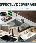 Matte Black Faucet Plate 10 Inch Long Rectangle Sink Hole Cover For 1 Or 3 Hole Faucets in modern kitchen and bathroom setups