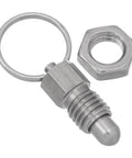 Heavy Duty Stainless Steel M12 X 12Mm Thread Ball Head Indexing Spring Plunger With Pull Ring 8Mm Pin Diameter and nut