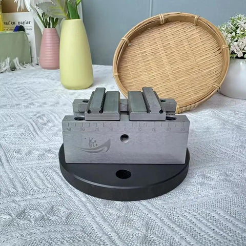 Heavy Duty Self- Centering Vise With Quick Clamp For CNC Milling Machine Precision 4/5 Axis Fixture on a black base.