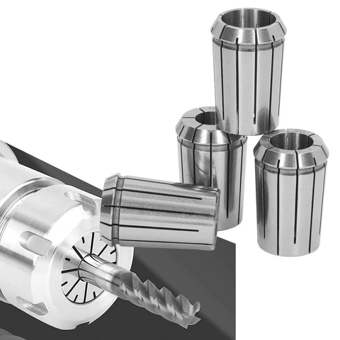 4 Piece Spring Steel Collet Set For CNC Milling Lathe Drilling And Engraving With OZ25 Collets 16 18 20 25 Mm And Wrench Tough Grip Tooling For Precise Clamping And Less Vibration For Smooth Cuts. Spring steel OZ25 collets with wrench and drill bit