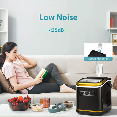 Countertop Ice Maker Machine Portable Compact Bullet Ice Maker With Self Cleaning 9 Ice Cubes In 6 Minutes 26 Lbs Per Day Quiet