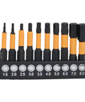 Solid 20 Piece Hex Bit Set With Magnetic Alloy Steel Screwdriver Bits For Furniture Assembly And Auto Repair Includes Metric Imperial Sizes In 1/4 Inch Shank Kit Perfect For Any Tough Job. 1.5-8.0mm bits in holder