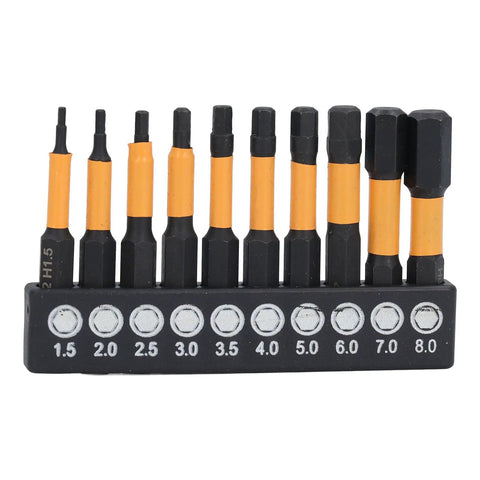 Solid 20 Piece Hex Bit Set With Magnetic Alloy Steel Screwdriver Bits For Furniture Assembly And Auto Repair Includes Metric Imperial Sizes In 1/4 Inch Shank Kit Perfect For Any Tough Job. 1.5-8.0mm bits in holder
