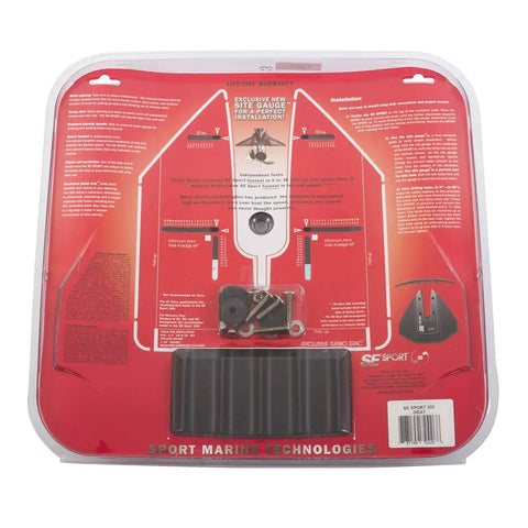 Back packaging of SE Sport 200 High Performance Hydrofoil For 8 To 40 HP Motors with instructions and installation guide