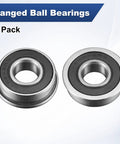 Four Pack Flanged Ball Bearings With Double Rubber Seals Three Eighths Inch Bore And Seven Eighths Inch Outer Diameter Chrome Steel Deep Groove Bearings For Wheelbarrows 3D Printers Fax Machines Power Tools And DIY Projects, 4 pack