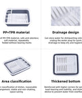 Collapsible Dish Drainer Portable Dinnerware Drainer Organizer with PP+TPR material, drainage design, area classification, and thickened bottom