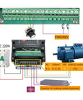 ProLevel 2.2Kw Water Cooled Cnc Spindle Motor Workhorse wiring diagram showing VFD, connections, and AC 220W setup.