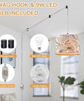 Plug In Pendant Light With Dimmable Switch, Hanging Lamp On A 15 Ft Clear Cord For Bedroom And Kitchen Island, linen shade