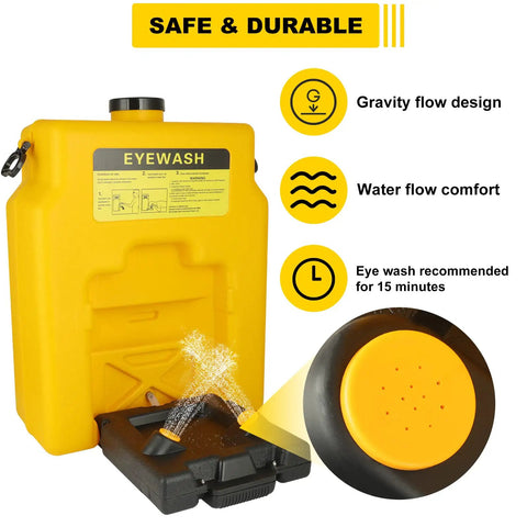 Portable Eyewash Station Emergency OSHA Approved Wall Mounted Eye Wash First Aid 14 Gallon Eye Irrigation Equipment