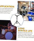 Heavy Duty Folding Drum Rack And Snare Stand Featuring Multi Angle Adjustments And Tight Triangular Brackets designed for 12-inch snare drums.