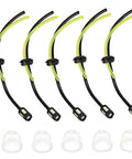 Five Pack 2 Hole Fuel Tank Grommet Kit with fuel line filter and primer bulb for 4 cycle small engines trimmers blowers and lawn mowers