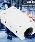 Precision Long Rail Linear Motion Ball Bearing Aluminum Alloy Slide Block Guide Kit For 3D Printers close-up of aluminum slide block structure