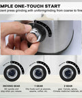 Close-up of dial on Powerful 500W Spice And Nut Grinder With 3 Stainless Steel Blades, 600ML Capacity for gear adjustment