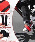 Person using One Pair Adjustable Bike Pedal Straps For Extra Grip And Comfort Anti Slip Nylon Foot Clips with flexible adjustment