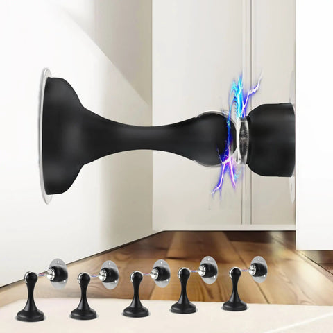 Magnetic Door Stop Six Pack No Drill Stainless Steel Door Stopper With 3M Double Sided Adhesive Tape Wall Saver for home use