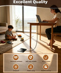 Slick Flush Mount Recessed Floor Outlet Box With Flat Hidden Socket Kit Featuring Top Shield Tamper Proof Receptacles Pd Type C Ethernet Ports And Quick Charge Gear in home setting with user and child.
