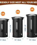 18 Liter Coffee Urn With Double Wall Insulation, Stainless Steel Black, 120 Cups Capacity, Heavy Duty Commercial Coffee Dispenser