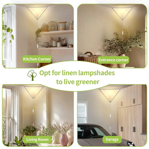 Two Pack Red Triangle Corner Light With Switch For Living Room Ceiling Plug In Lighting in various room settings