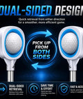 Pressure Golf Ball Retriever With Thick Stainless Steel Shaft And Rubber Grip - Dual-Sided Rubber Head shown in detail