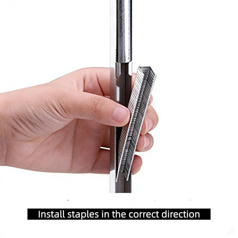 Hand demonstrating installation of staples in Smooth Operator Manual Bag Clipper Sealer Stapler for effective sealing.