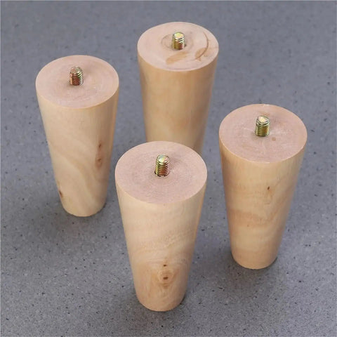 Solid Wood Furniture Legs Kit Four Pieces With Non Slip Feet For Tables Sofas Cabinets And Wardrobes Easy Install Stable Support Diy