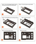 Assembly steps for Open Chassis Gaming PC Case Rack For ATX And ITX Builds, Boss Cooling with slots for fans and components.