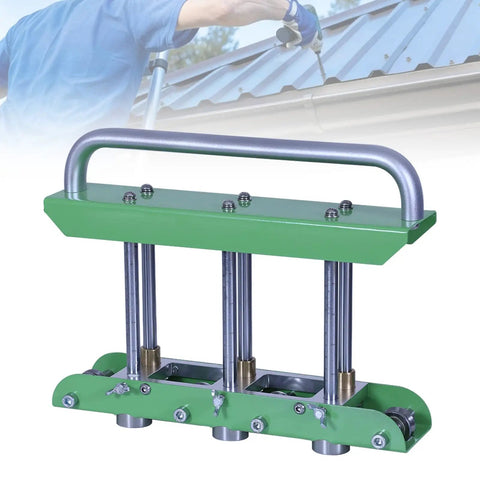 Sheet Metal Bending Tool For 0-90 Degree Bends In Steel, Aluminum, And Copper, green body with roller system