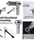 Cordless Car Vacuum With 18000Pa Brushless Motor, 120W Beast Handheld Vacuum And Air Duster, Foldable Mini Vacuum Cleaner With LED Screen, showing suction and blowing features, washable filter, and automatic dust removal.