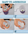 Steps to assemble the Watercolor Butterfly Decor Bedside Lamp With 3 Way Dimmer And Touch Control Charging Station for Bedroom.
