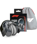 Alpine Muffy Kids Noise Canceling Headphones For Race Lovers with packaging and travel pouch