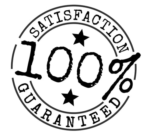 100% satisfaction guarantee badge with two stars