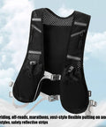 Hydration Running Vest With Two 500ml Bottle Holders, Lightweight Breathable Trail Pack featuring reflective safety stripes