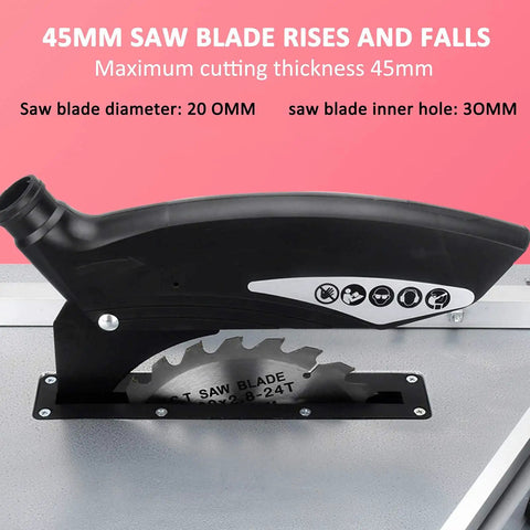 Badass Retractable Table Saw Featuring A Kicker 1800 Watt Motor For Razor Clean Cuts On Lumber Aluminum And Pvc 45 Degree Bevel Range pro level circular saw blade with a 30mm inner hole
