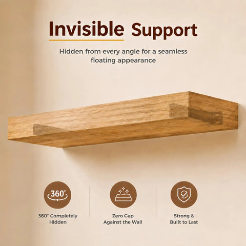 Heavy Duty Floating Mantel Brackets Set 6 Pcs Hidden Wall Shelf Supports For Hollow Mantels 8 Inch No Sag Easy Install