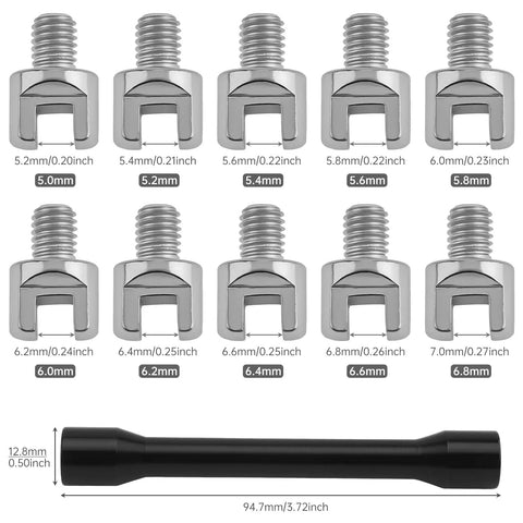 Universal Motorcycle Spoke Wrench Set 5.0 To 6.8 Mm CNC Wheel Spanner For Most Motorcycles detailed view of wrench ends and handle