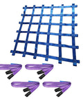 Beefy Heavy Duty Polyester Lifting Net With Four Slings For Outdoor Cargo Hoisting And Material Handling Durable Sling Net