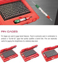 Precision Steel Pin Gage Set For Accurate Bore Sizing With 190 Pin Gauges In.061 To.250 Inch Range Minus Set Rugged High Impact Protective Case Centerless Lapped Pin Gauges Easy Precise Hole Size And Geometry Checks