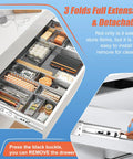 18 Inch Drawer Slides 4 Pairs Full Extension Ball Bearing Side Mount Rails 3 Fold Metal Dresser Runners installed in kitchen drawer