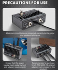 10 Band EQ Pedal for Electric Guitar and Bass With 31.25 Hz to 16 KHz Range, Each Band Delivers Up to 12 dB Gain or Cut