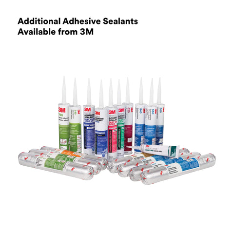 Various 3M adhesive sealant cartridges displayed, including options like Polyurethane Adhesive Sealant 560, Black 310 mL Cartridge.