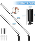 Rock Solid Adjustable Deck Hook Wall Pole Extending Twenty Eight To Forty Three Inches for outdoor display features height options and mounting details.