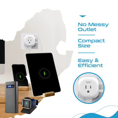 South Africa Travel Adapter With 5 In 1 Input And QC 3.1A Dual USB And USB C, Ultra Compact And Lightweight, White, shown in use