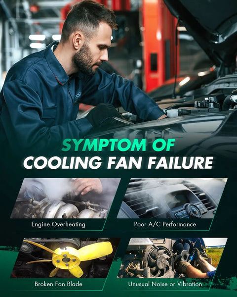 Factory Direct Drop In Ready Engine Radiator And AC Condenser Cooling Fan For Honda Civic 2006 To 2011 1.8L Direct Swap diagram showing cooling fan failure symptoms.