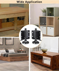 Heavy Duty Adjustable Furniture Leveler Feet With Corner Edge Guards And Tight Lock Nuts Squashes Wobbly Furnishings in various home settings.