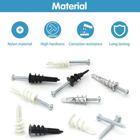 Heavy Duty Drywall Anchors And Screws Kit 200 Pieces Self Drilling For Drywall Sheetrock Hollow Doors And Plaster Walls with anchors