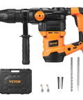 Beefy SDS-Max Rotary Hammer Drill With 1-9/16 Inch Capacity, 13 Amp Corded Demolition Power, accessories and case displayed