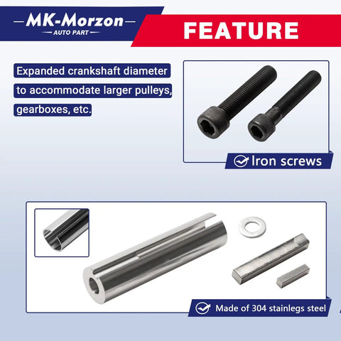 Heavy Duty Engine Pulley Crank Shaft Sleeve Adapter For Quick Gearbox Swaps And Easy Rig Ups, stainless steel with iron screws.
