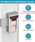 2024 Updated Anti Theft Video Doorbell Mount With No Drill Adjustable Wedge Bracket For Home And Office installed on door