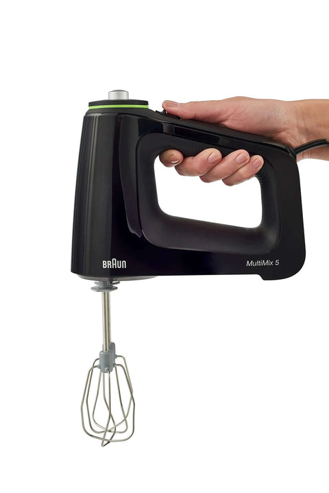 High Octane 350 Watt Hand Mixer With SmartMix Technology Nine Speed Settings And Turbo Mode That Cuts Through Heavy Dough Making Baking Days A Breeze Today In Your Home, held in hand.