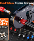 Close-up of 2100Pcs Ferrule Crimping Tool Kit with Storage Case, must-have self-adjusting ratchet pliers for AWG 23 to 7, 0.25 to 10mm2.